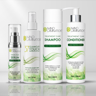 Nano Lamination Complete Haircare Set with shampoo conditioner leave-in spray and serum