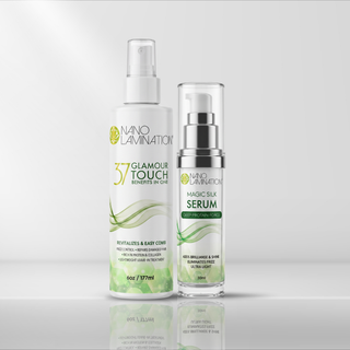 Glossy Perfection Hair Care Duo with Glamour Touch leave-in spray and Magic Silk Serum