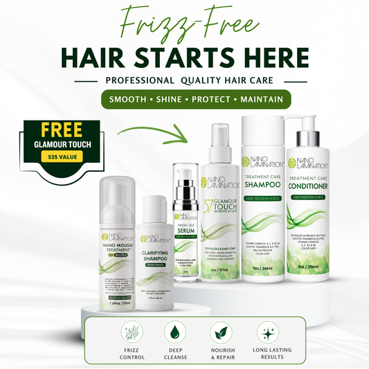 Frizz-Free Hair Routine Kit with free Glamour Touch Spray by Nano Lamination